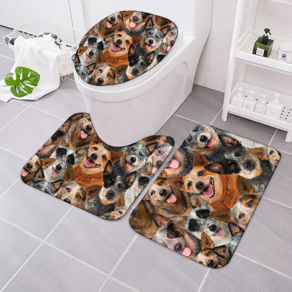 A Bunch Of Australian Cattles Bathroom Mat Set
