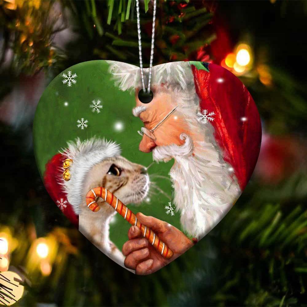 Australian Mist cat Happy Heart Ornament For Cat Lovers