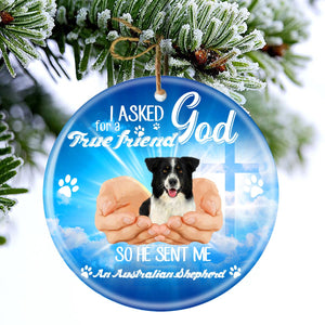 God Send Me A/An Australian Shepherd Porcelain/Ceramic Ornament