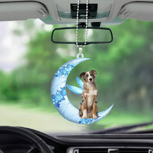Australian Shepherd Angel From The Moon Car Hanging Ornament
