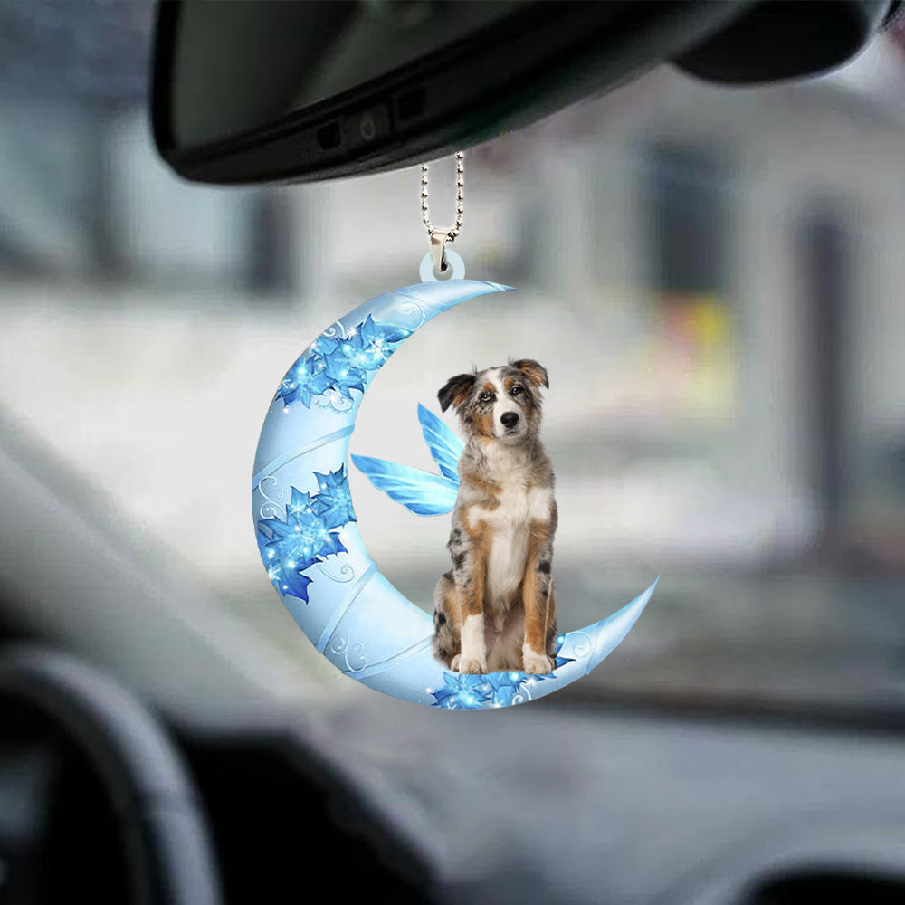 Australian Shepherd Angel From The Moon Car Hanging Ornament