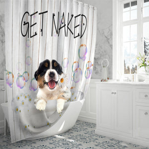 Australian Shepherd02 Get Naked Daisy Shower Curtain