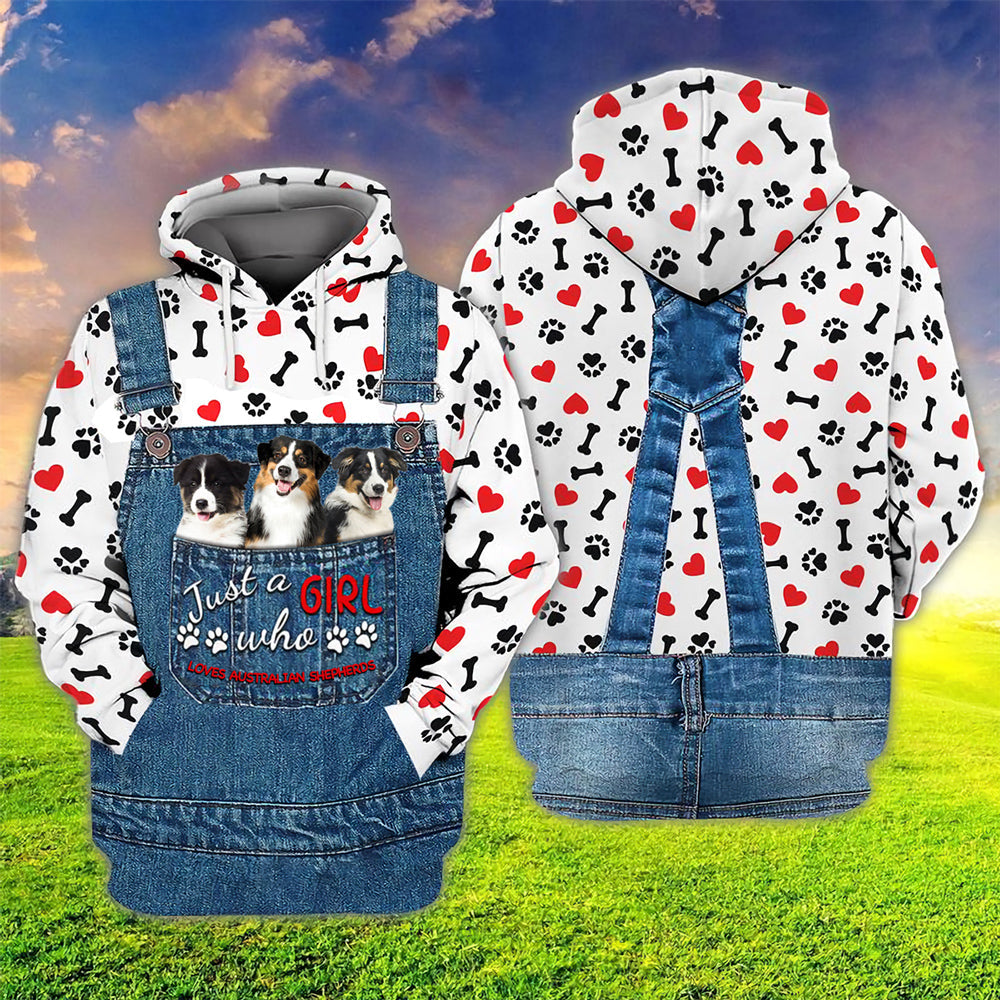 Just A Girl Who Loves Australian Shepherd Hoodie For Dog Lovers