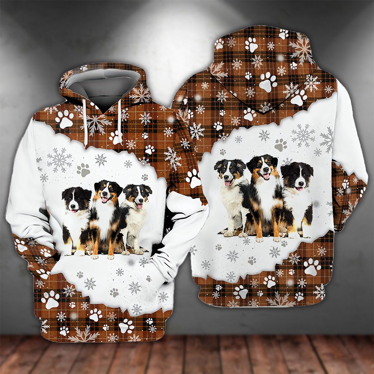 Australian Shepherd Happy Holiday Unisex Hoodie