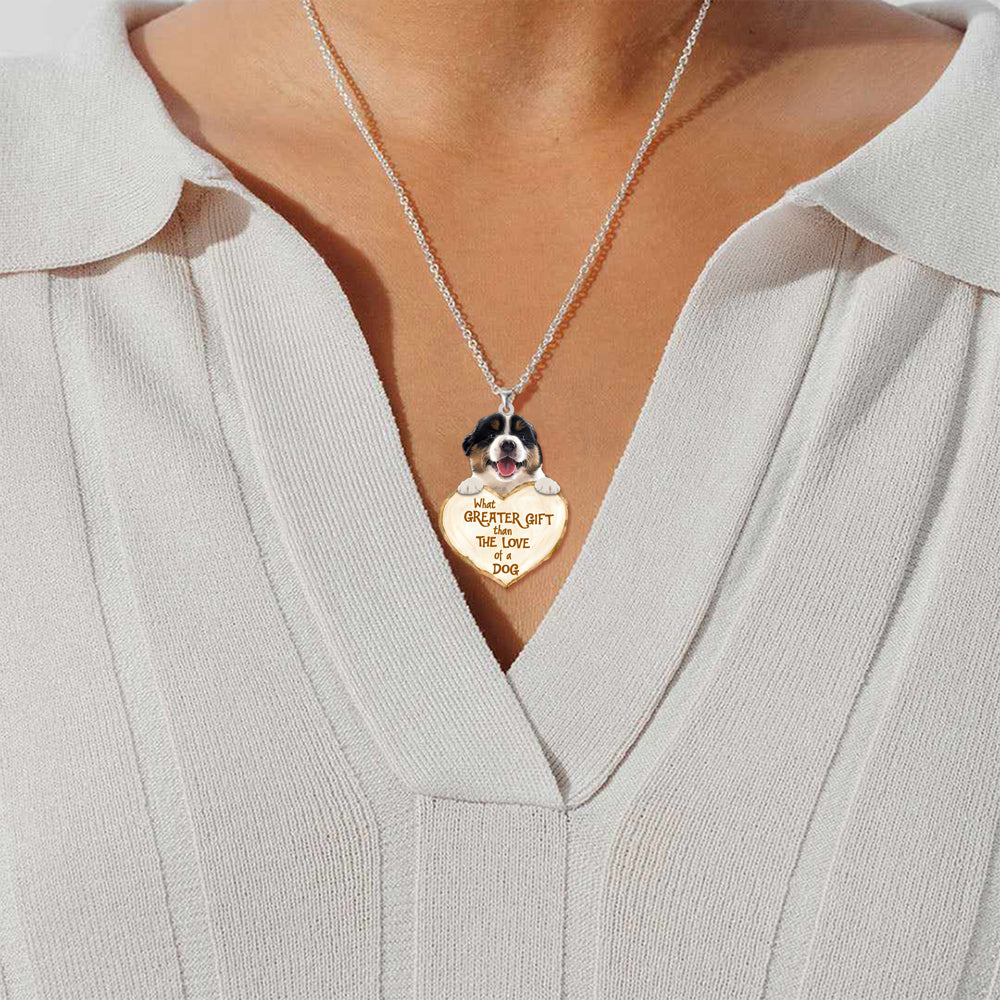 Australian Shepherd 2 -What Greater Gift Than The Love Of Dog Stainless Steel Necklace