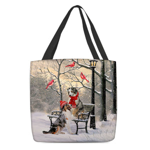 Australian Shepherd Hello Christmas/Winter/New Year Tote Bag