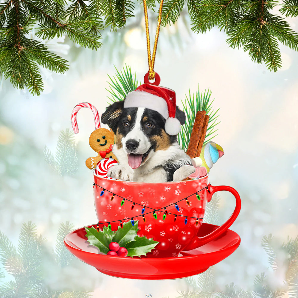 Australian Shepherd  2 In Cup Merry Christmas Ornament