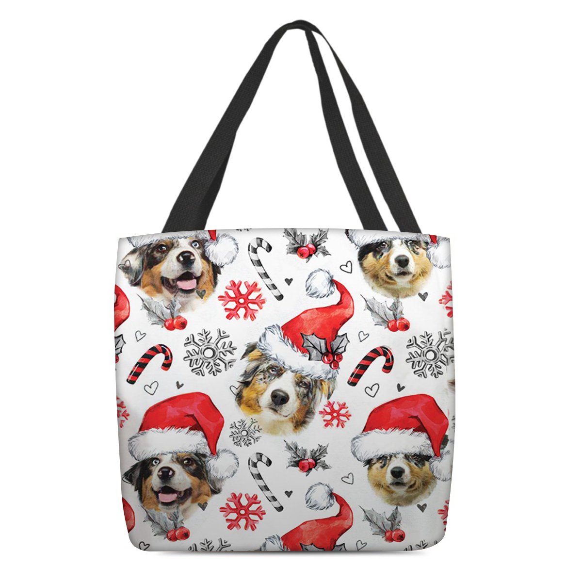 Australian Shepherd Merry Christmas Tote Bag