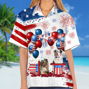 Australian Shepherd  Independence Day Hawaiian Shirt