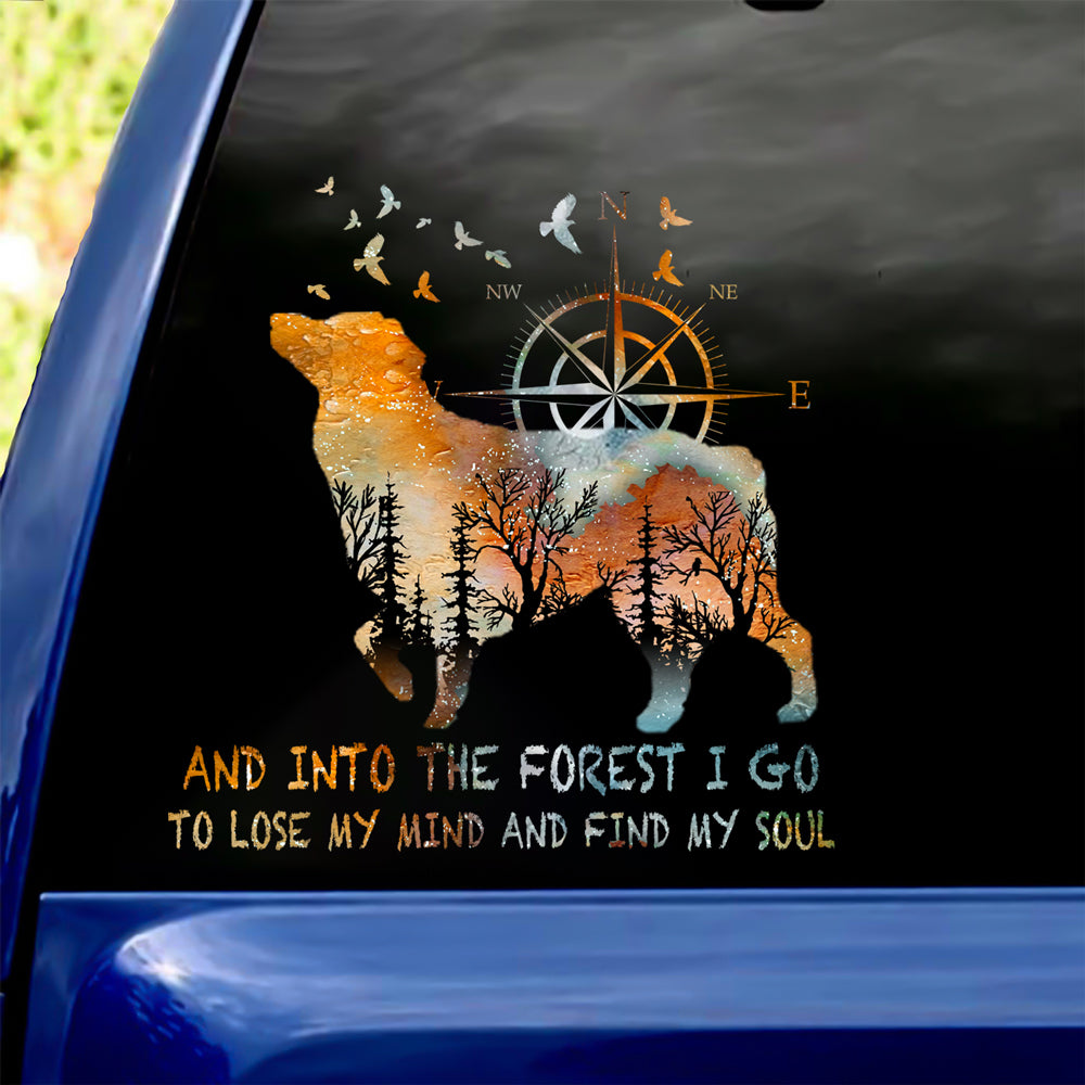 Australian Shepherd Into The Forest I Go To Lose My Mind And Find My Soul Car/ Door/ Fridge/ Laptop Sticker V1