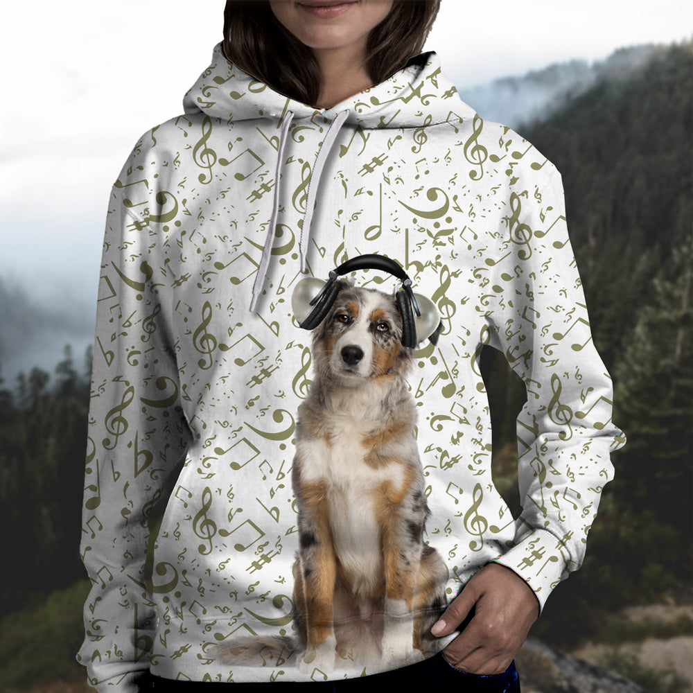 Great Music With Australian Shepherd Unisex Hoodie