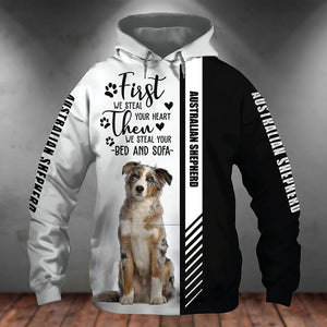 Australian Shepherd-First We Steal Your Heart Unisex Hoodie