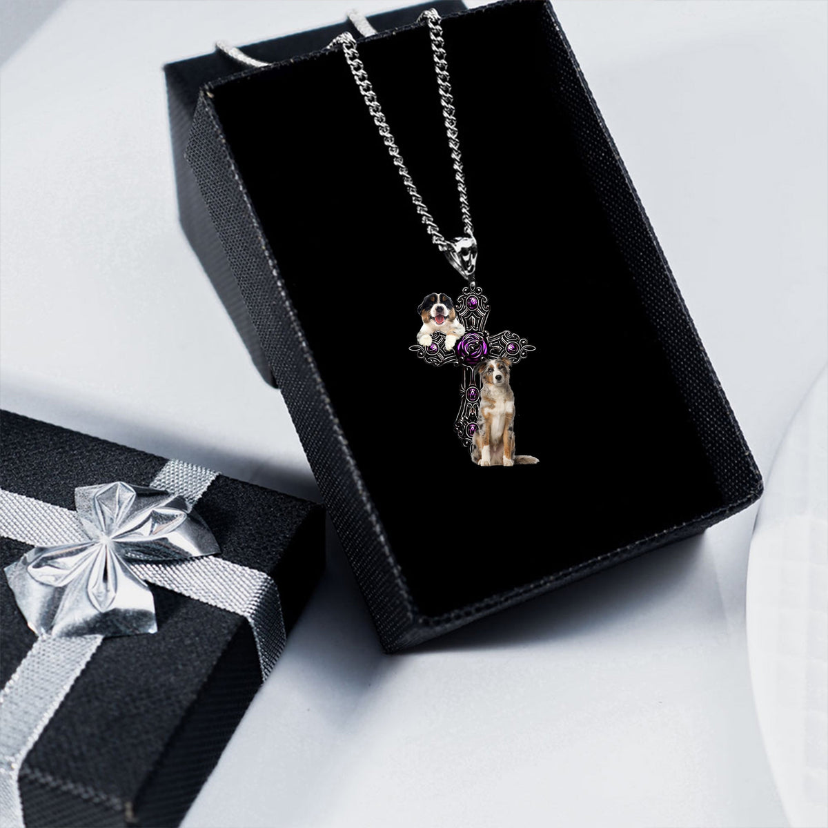 Australian Shepherd Pray For God Stainless Steel Necklace