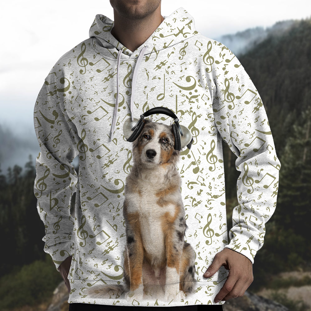 Great Music With Australian Shepherd Unisex Hoodie
