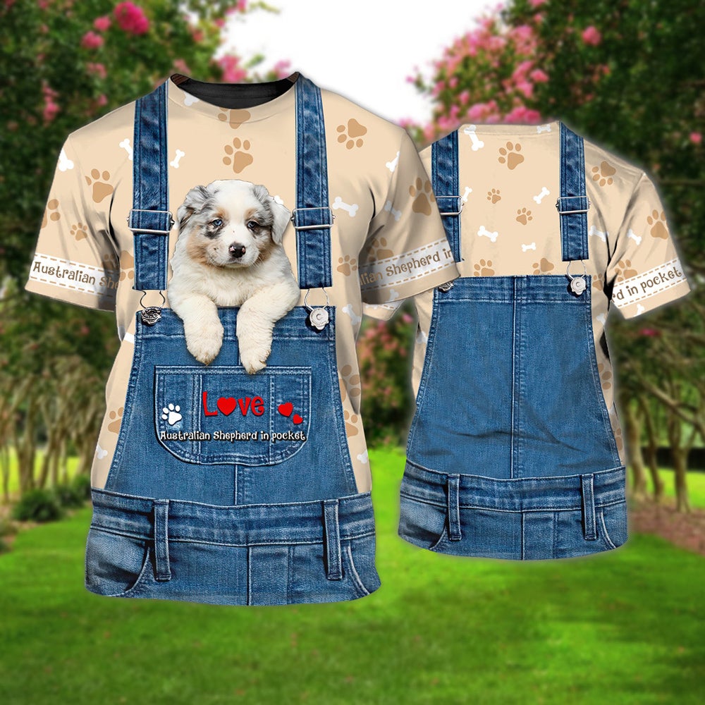 Love Australian Shepherd Cute Unisex T-shirt