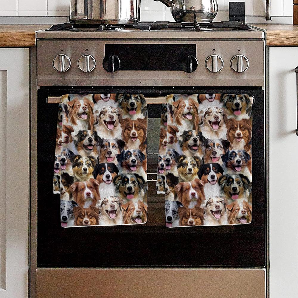 A Bunch Of Australian Shepherds Kitchen Towel