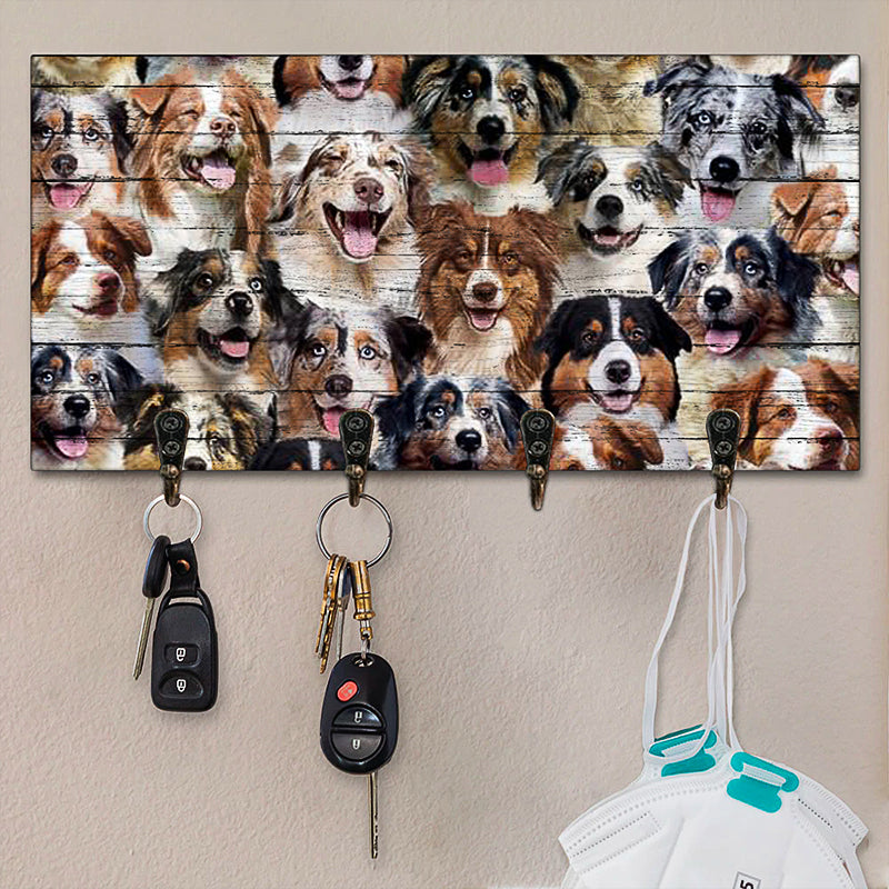 A Bunch Of Australian Shepherds Key Hanger