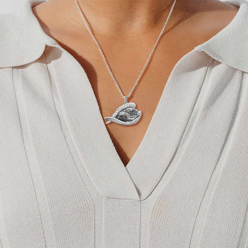 Australian shepherd Sleeping Angel Necklace