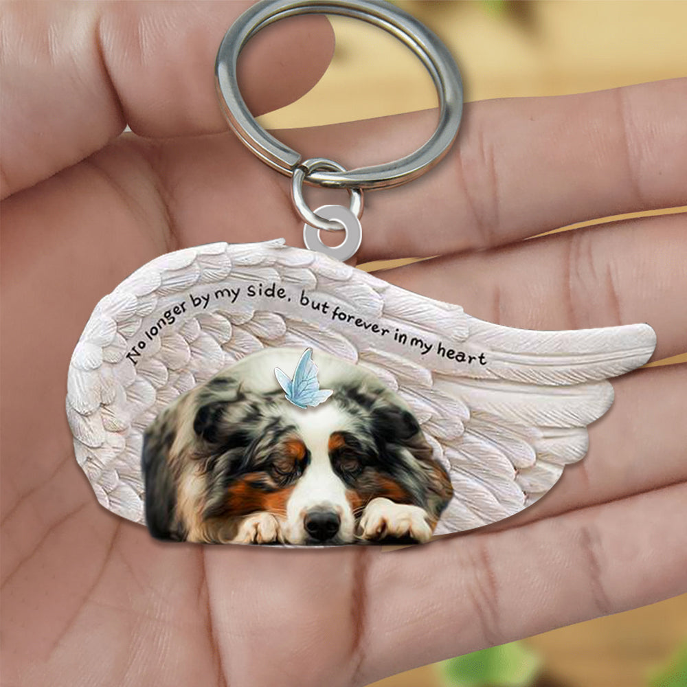 Australian Shepherd Sleeping Angel - Forever In My Heart Acrylic Keychain