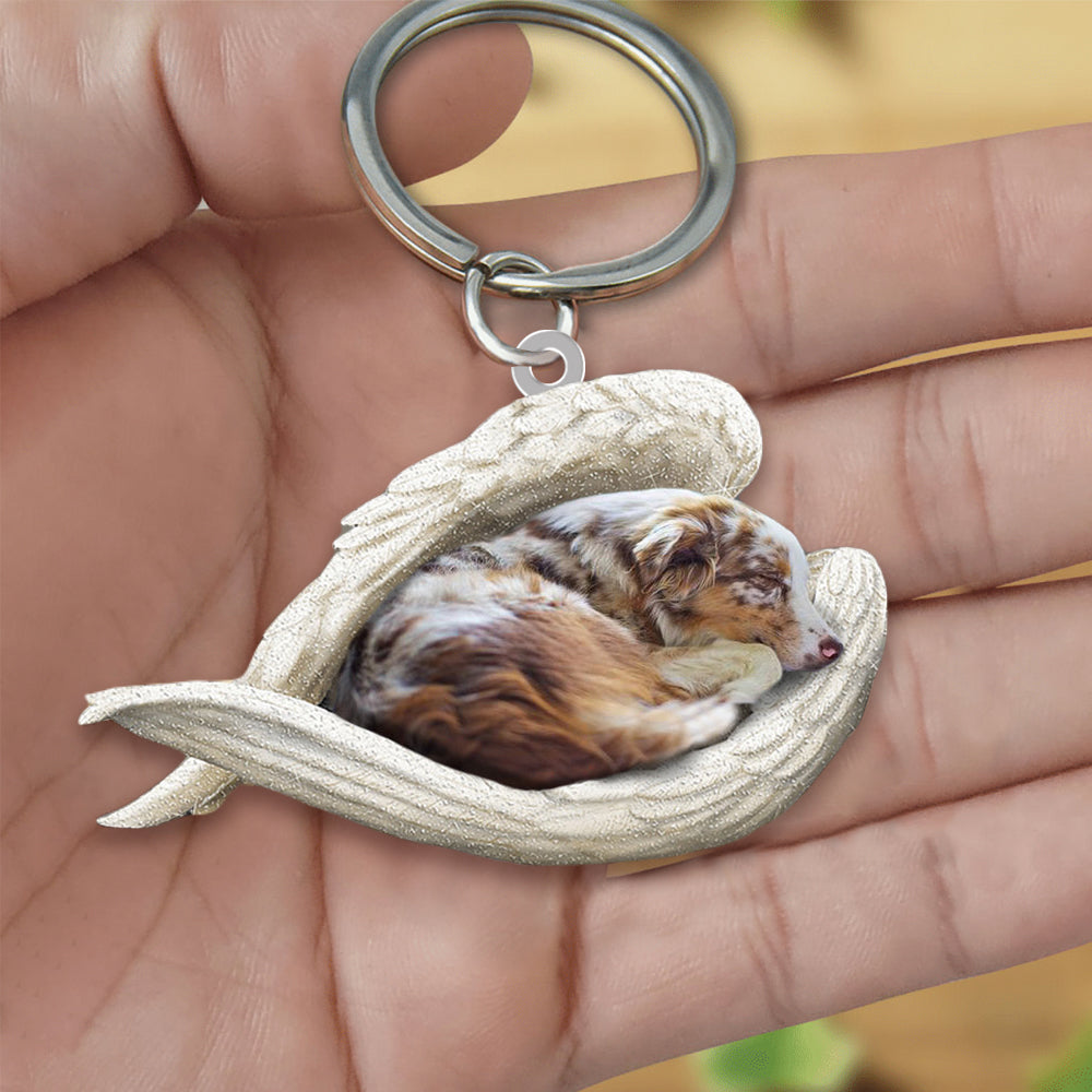Australian shepherd Sleeping Angel Acrylic Keychain OKBANDS