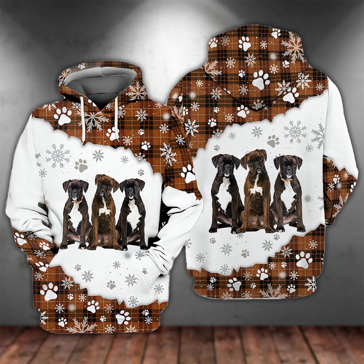 BRINDLE Boxer Happy Holiday Unisex Hoodie