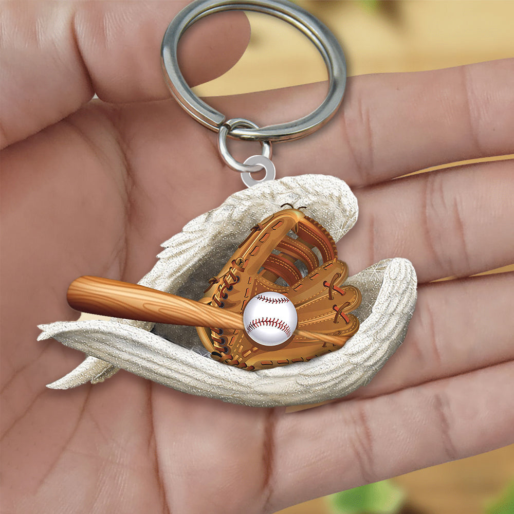 Baseball Sleeping Angel Acrylic Keychain