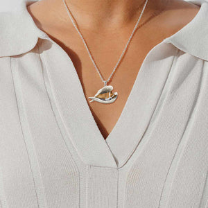 Basenji Sleeping Angel Stainless Steel Necklace