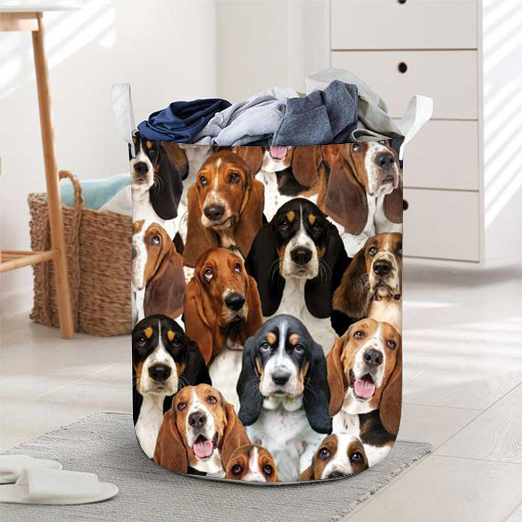 A Bunch Of Basset Hounds Laundry Basket