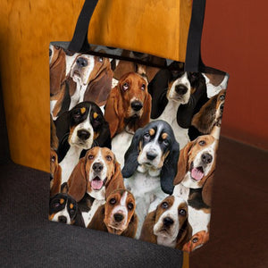 A  Bunch Of Basset Hounds Tote Bag
