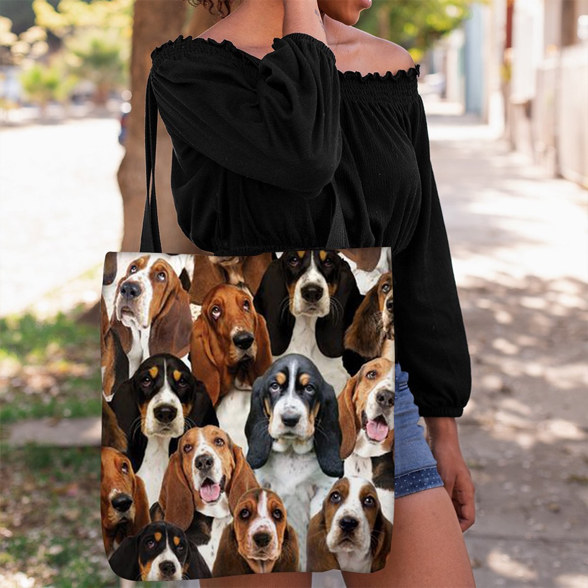 A  Bunch Of Basset Hounds Tote Bag