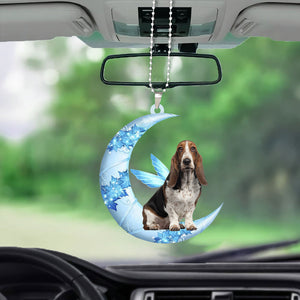 Basset Hound Angel From The Moon Car Hanging Ornament