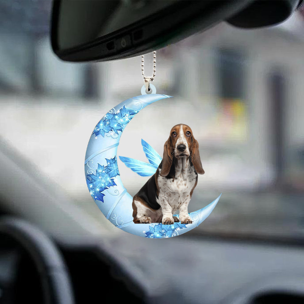 Basset Hound Angel From The Moon Car Hanging Ornament