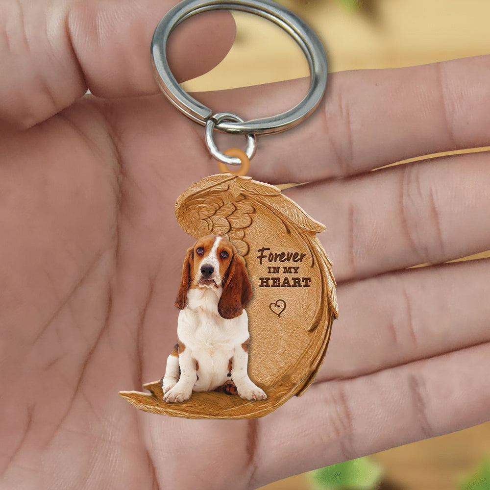 Basset Hound2 Forever In My Heart Flat Acrylic Keychain