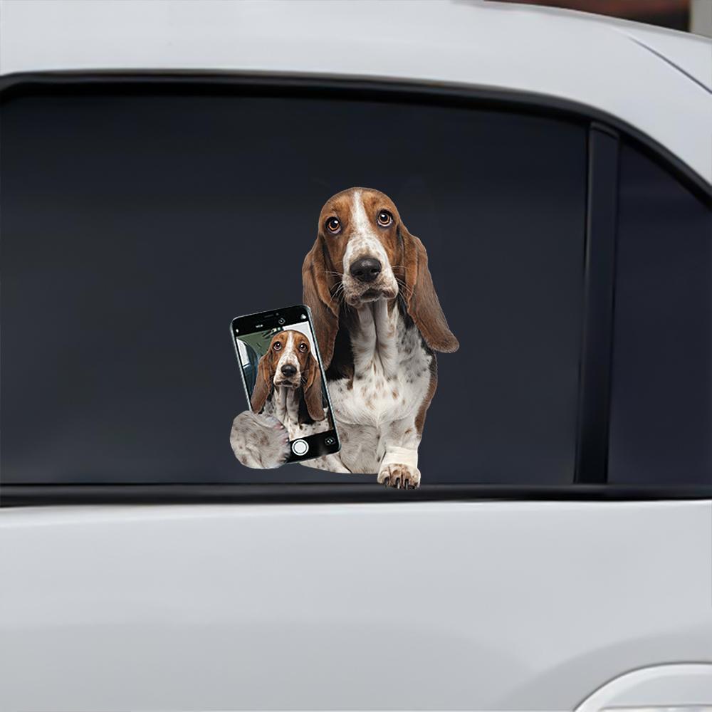 Do You Like My Selfie - Basset Hound Car/ Door/ Fridge/ Laptop Sticker V1