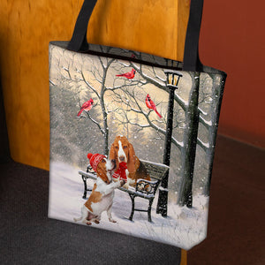Basset Hound Hello Christmas/Winter/New Year Tote Bag