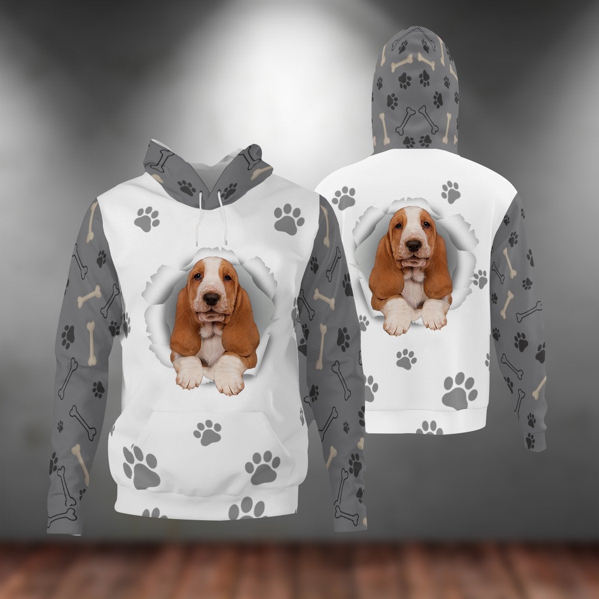 Basset Hound-Paw Dog Unisex Hoodie