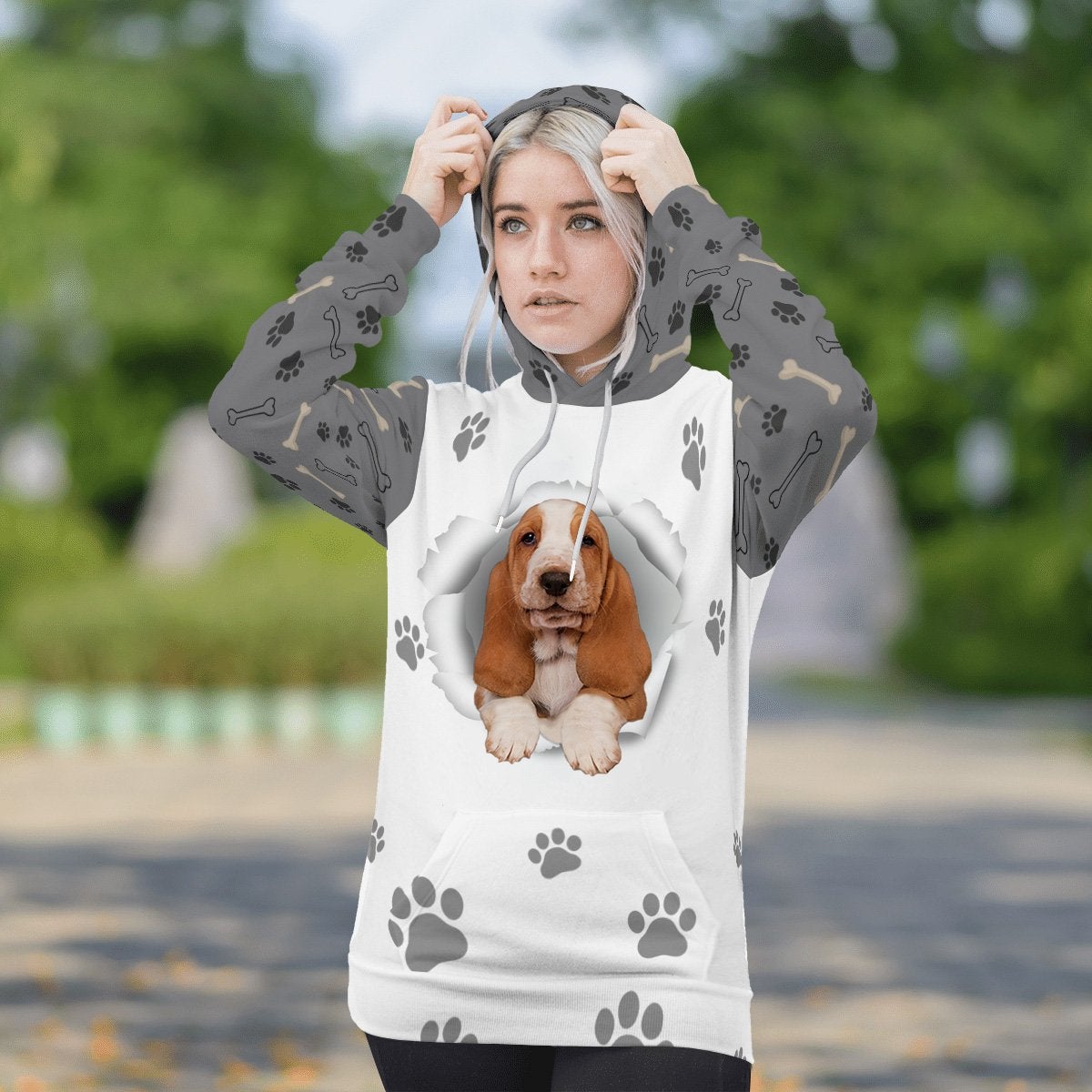 Basset Hound-Paw Dog Unisex Hoodie