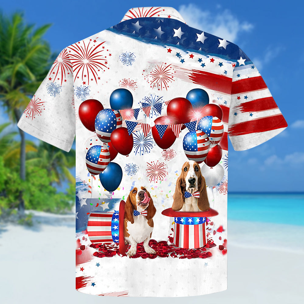 Basset Hound Independence Day Hawaiian Shirt