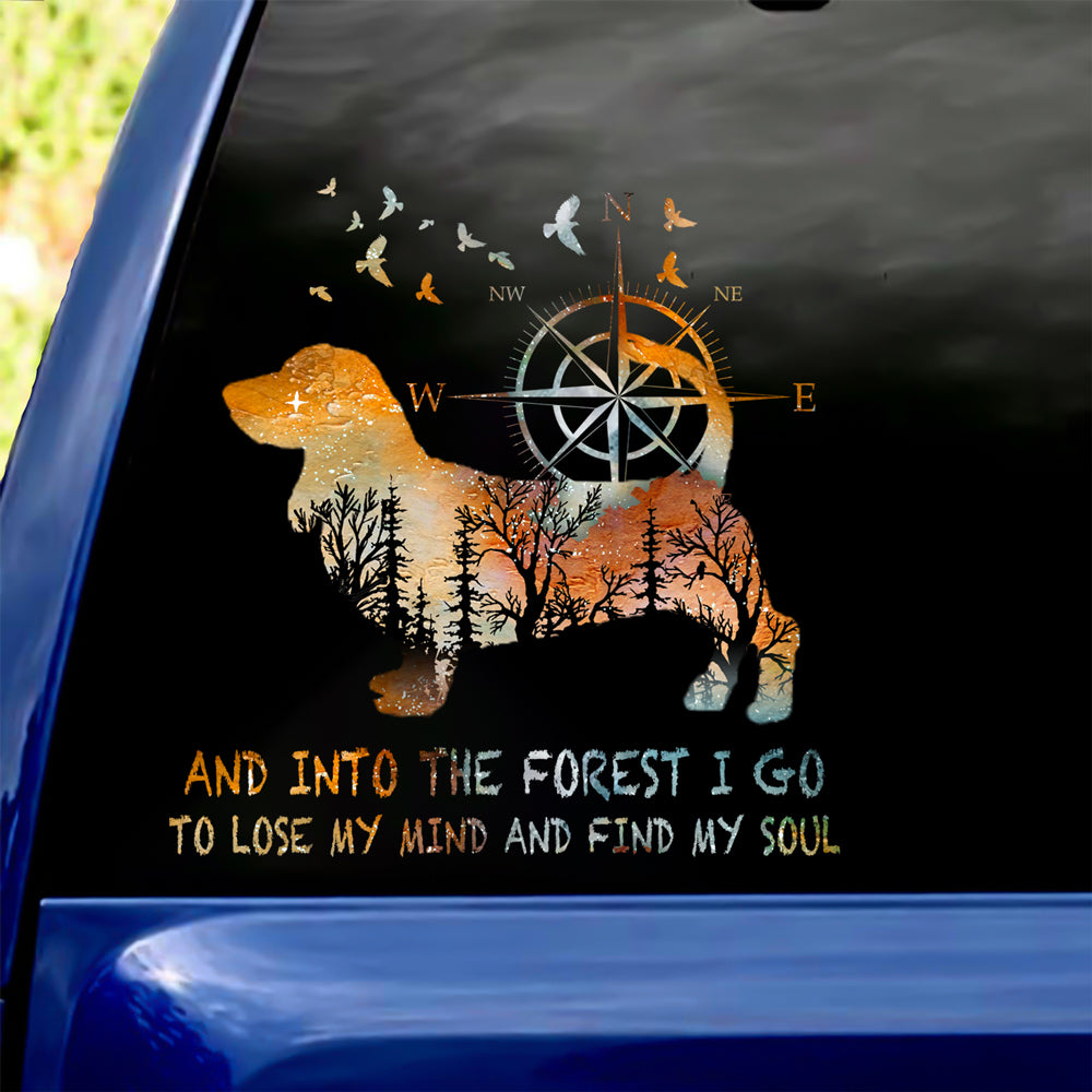 Basset Hound Into The Forest I Go To Lose My Mind And Find My Soul Car/ Door/ Fridge/ Laptop Sticker V1