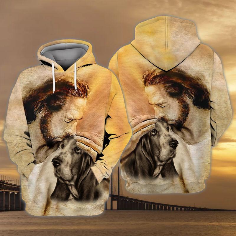 Basset Hound With God Unisex Hoodie