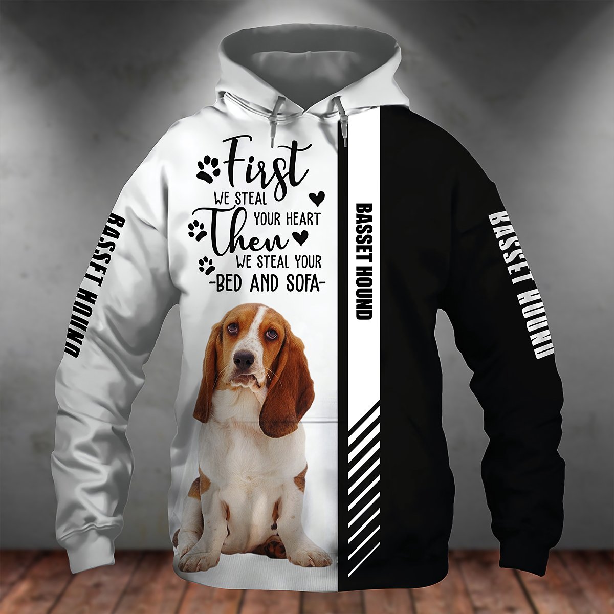 Basset Hound-First We Steal Your Heart Unisex Hoodie