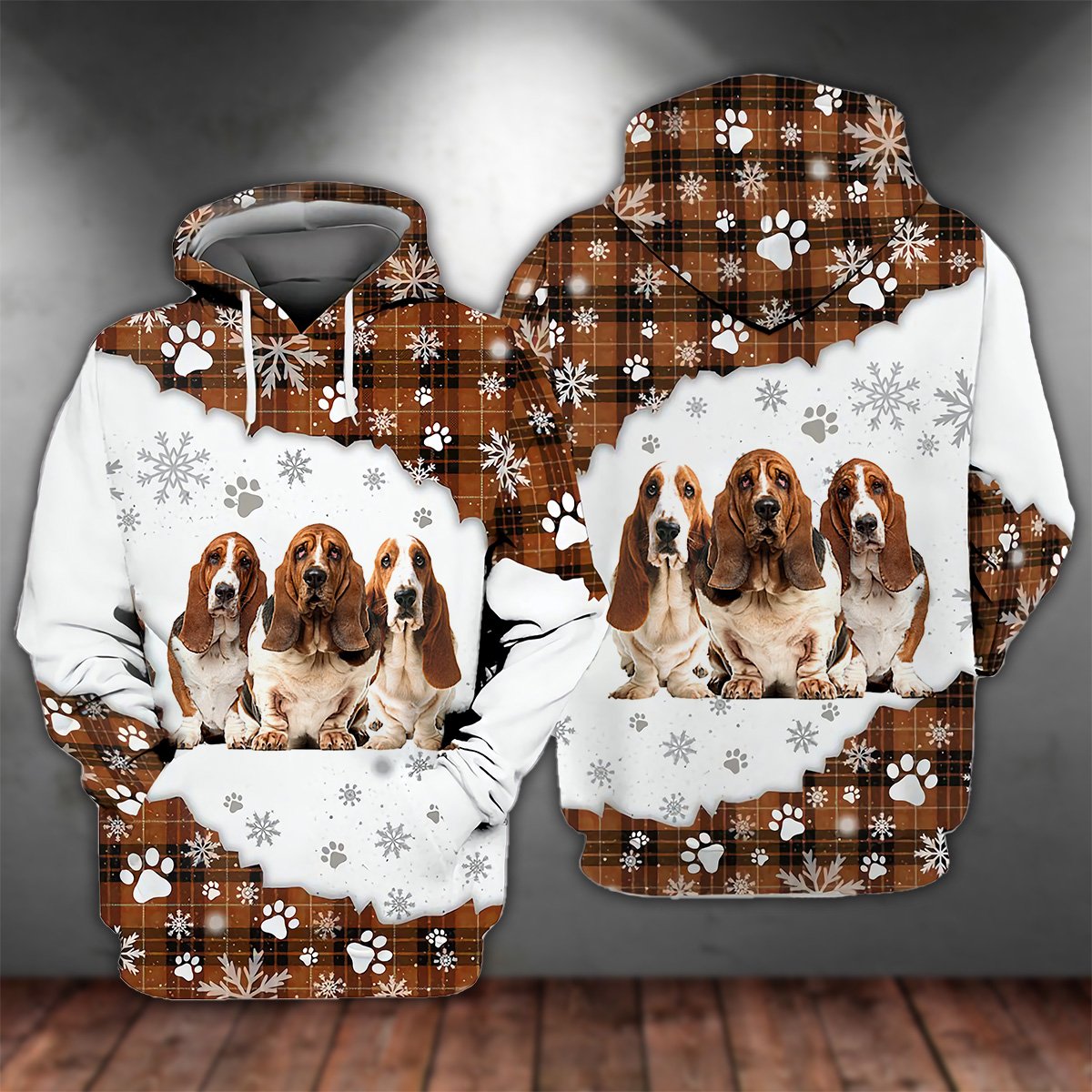 Basset Hound Happy Holiday Unisex Hoodie