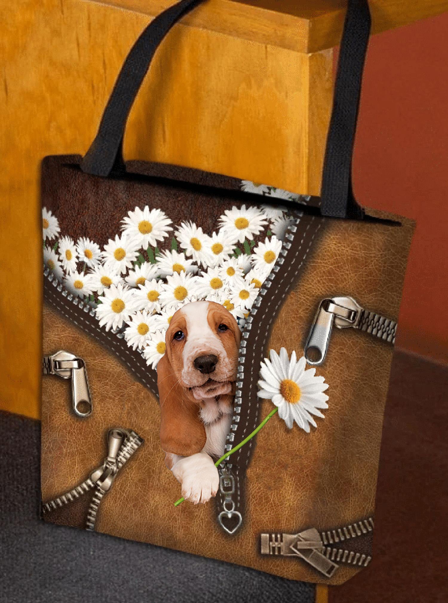Basset Hound Daisy Women Tote Bag