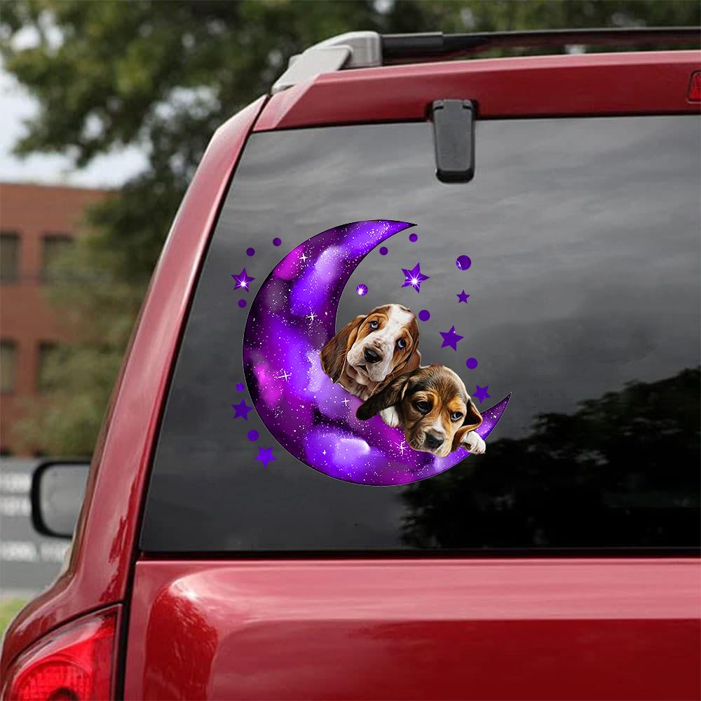 Basset Hound   I Love You To The Moon Decal