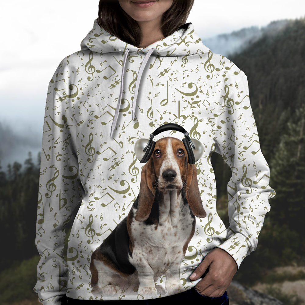 Great Music With Basset Hound Unisex Hoodie