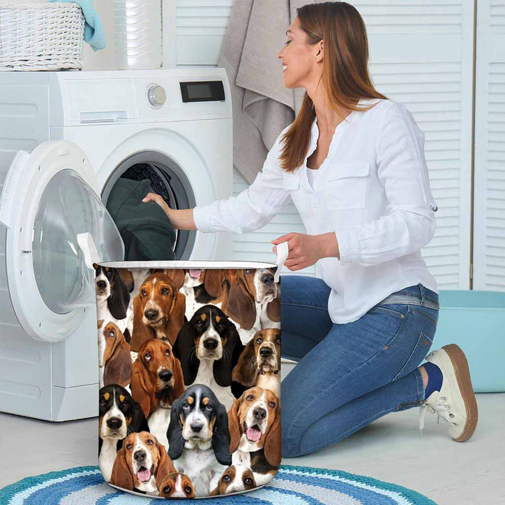A Bunch Of Basset Hounds Laundry Basket