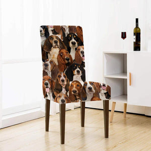 A Bunch Of Basset Hounds Chair Cover/Great Gift Idea For Dog Lovers