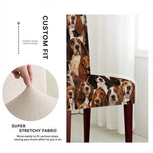 A Bunch Of Basset Hounds Chair Cover/Great Gift Idea For Dog Lovers