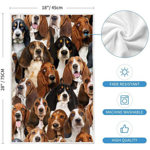 A Bunch Of Basset Hounds Kitchen Towel