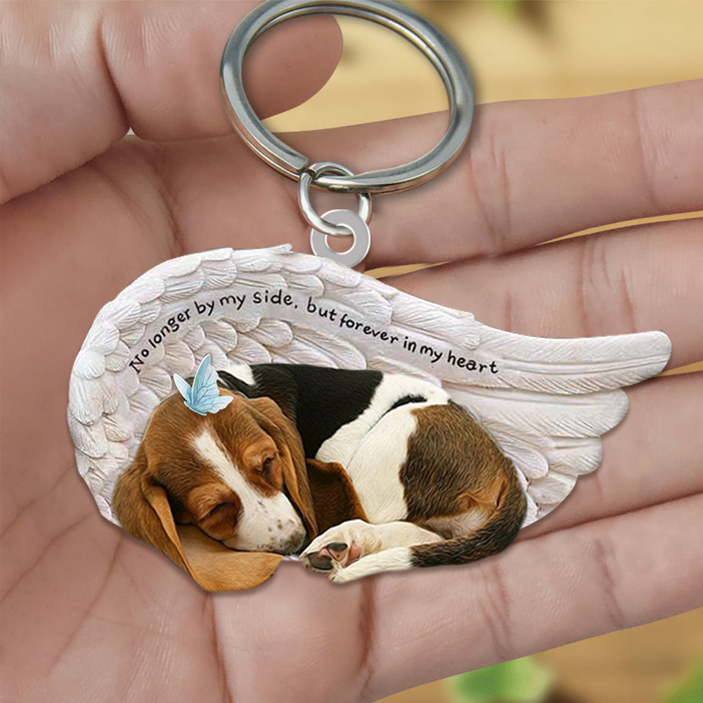 Basset Hound Sleeping Angel - Forever In My Heart Acrylic Keychain